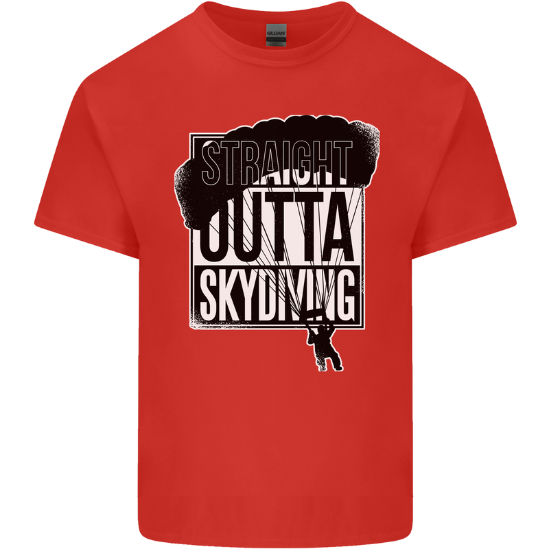 Straight Outta Skydiving Funny Freefall Kids T-Shirt Childrens Red