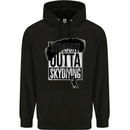 Straight Outta Skydiving Funny Freefall Mens 80% Cotton Hoodie Black