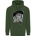 Straight Outta Skydiving Funny Freefall Mens 80% Cotton Hoodie Forest Green