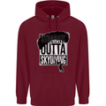 Straight Outta Skydiving Funny Freefall Mens 80% Cotton Hoodie Maroon