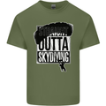 Straight Outta Skydiving Funny Freefall Mens Cotton T-Shirt Tee Top Military Green