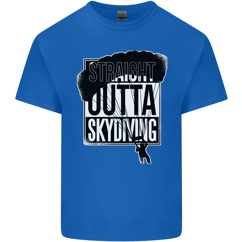 Straight Outta Skydiving Funny Freefall Mens Cotton T-Shirt Tee Top Royal Blue