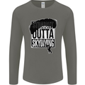 Straight Outta Skydiving Funny Freefall Mens Long Sleeve T-Shirt Charcoal