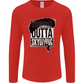 Straight Outta Skydiving Funny Freefall Mens Long Sleeve T-Shirt Red