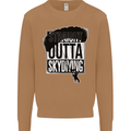 Straight Outta Skydiving Funny Freefall Mens Sweatshirt Jumper Caramel Latte