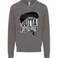 Straight Outta Skydiving Funny Freefall Mens Sweatshirt Jumper Charcoal