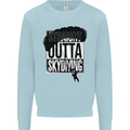Straight Outta Skydiving Funny Freefall Mens Sweatshirt Jumper Light Blue