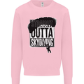 Straight Outta Skydiving Funny Freefall Mens Sweatshirt Jumper Light Pink