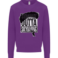 Straight Outta Skydiving Funny Freefall Mens Sweatshirt Jumper Purple
