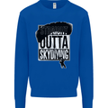 Straight Outta Skydiving Funny Freefall Mens Sweatshirt Jumper Royal Blue