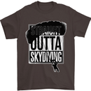 Straight Outta Skydiving Funny Freefall Mens T-Shirt Cotton Gildan Dark Chocolate