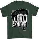 Straight Outta Skydiving Funny Freefall Mens T-Shirt Cotton Gildan Forest Green