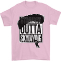 Straight Outta Skydiving Funny Freefall Mens T-Shirt Cotton Gildan Light Pink