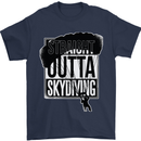Straight Outta Skydiving Funny Freefall Mens T-Shirt Cotton Gildan Navy Blue