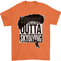 Straight Outta Skydiving Funny Freefall Mens T-Shirt Cotton Gildan Orange