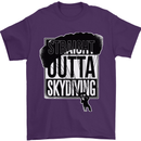 Straight Outta Skydiving Funny Freefall Mens T-Shirt Cotton Gildan Purple