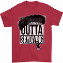 Straight Outta Skydiving Funny Freefall Mens T-Shirt Cotton Gildan Red