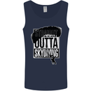 Straight Outta Skydiving Funny Freefall Mens Vest Tank Top Navy Blue