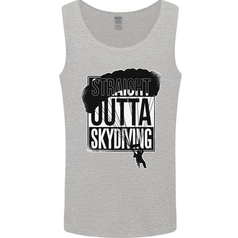 Straight Outta Skydiving Funny Freefall Mens Vest Tank Top Sports Grey