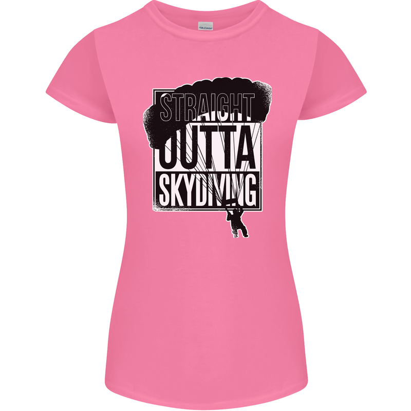 Straight Outta Skydiving Funny Freefall Womens Petite Cut T-Shirt Azalea