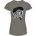 Straight Outta Skydiving Funny Freefall Womens Petite Cut T-Shirt Charcoal