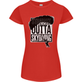 Straight Outta Skydiving Funny Freefall Womens Petite Cut T-Shirt Red