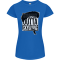 Straight Outta Skydiving Funny Freefall Womens Petite Cut T-Shirt Royal Blue