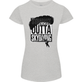 Straight Outta Skydiving Funny Freefall Womens Petite Cut T-Shirt Sports Grey