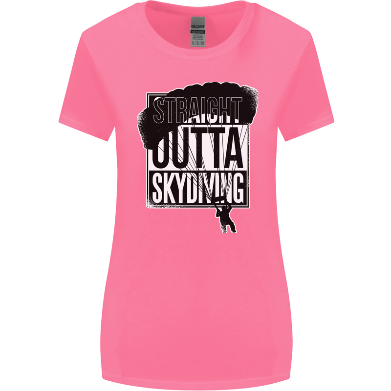 Straight Outta Skydiving Funny Freefall Womens Wider Cut T-Shirt Azalea