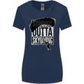 Straight Outta Skydiving Funny Freefall Womens Wider Cut T-Shirt Navy Blue