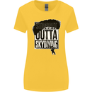 Straight Outta Skydiving Funny Freefall Womens Wider Cut T-Shirt Yellow