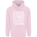 Straight Outta Student Teaching Teacher Mens 80% Cotton Hoodie Light Pink