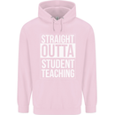 Straight Outta Student Teaching Teacher Mens 80% Cotton Hoodie Light Pink
