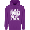 Straight Outta Student Teaching Teacher Mens 80% Cotton Hoodie Purple