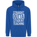 Straight Outta Student Teaching Teacher Mens 80% Cotton Hoodie Royal Blue