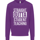 Straight Outta Student Teaching Teacher Mens Sweatshirt Jumper Purple
