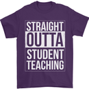 Straight Outta Student Teaching Teacher Mens T-Shirt Cotton Gildan Purple