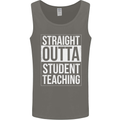 Straight Outta Student Teaching Teacher Mens Vest Tank Top Charcoal