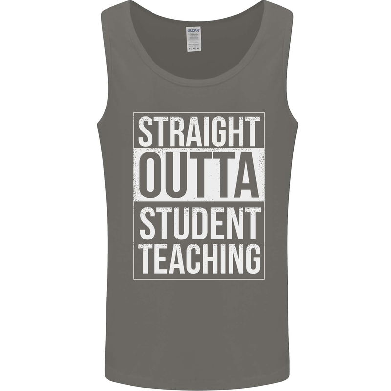 Straight Outta Student Teaching Teacher Mens Vest Tank Top Charcoal