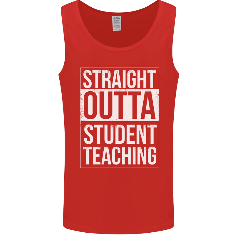 Straight Outta Student Teaching Teacher Mens Vest Tank Top Red