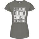 Straight Outta Student Teaching Teacher Womens Petite Cut T-Shirt Charcoal