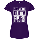 Straight Outta Student Teaching Teacher Womens Petite Cut T-Shirt Purple