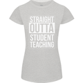 Straight Outta Student Teaching Teacher Womens Petite Cut T-Shirt Sports Grey