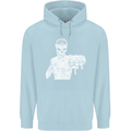 Street Fighter MMA Bare Knuckle Fighting Childrens Kids Hoodie Light Blue
