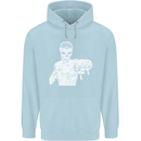 Street Fighter MMA Bare Knuckle Fighting Childrens Kids Hoodie Light Blue