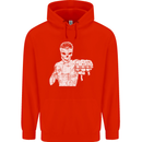 Street Fighter MMA Bare Knuckle Fighting Mens 80% Cotton Hoodie Bright Red
