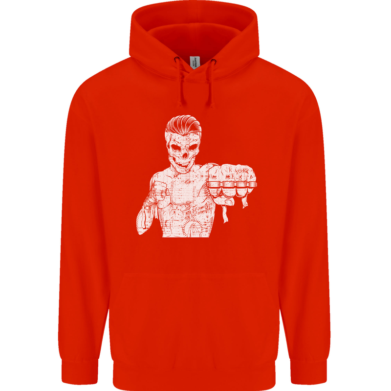 Street Fighter MMA Bare Knuckle Fighting Mens 80% Cotton Hoodie Bright Red