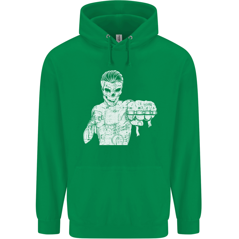 Street Fighter MMA Bare Knuckle Fighting Mens 80% Cotton Hoodie Irish Green