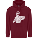Street Fighter MMA Bare Knuckle Fighting Mens 80% Cotton Hoodie Maroon