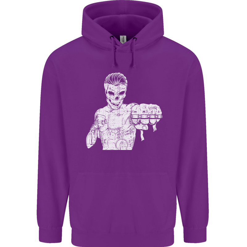 Street Fighter MMA Bare Knuckle Fighting Mens 80% Cotton Hoodie Purple